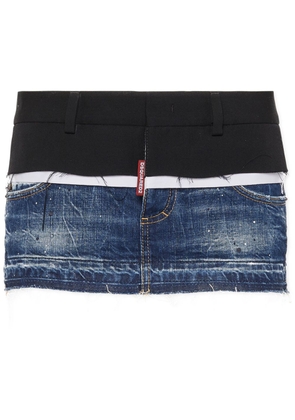DSQUARED2 layered denim mini skirt - Blue