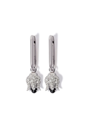 Annoushka 14kt white gold Tulips diamond drop earrings - Silver
