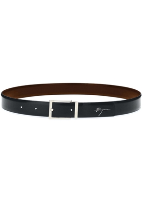 Ferragamo logo-engraved-buckle reversible leather belt - Brown
