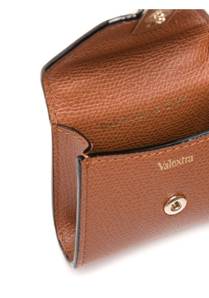 Valextra Iside leather bag charm - Brown