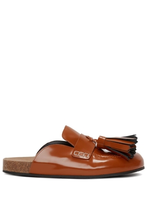 JW Anderson contrast-stitching tassel leather mules - Brown