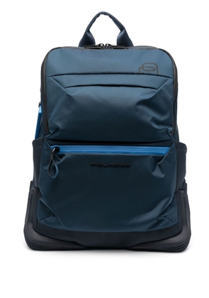 PIQUADRO debossed-logo detail backpack - Blue
