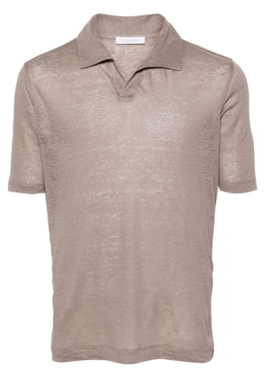 Cruciani short-sleeve linen polo shirt - Neutrals