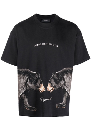 Represent bear-print cotton T-shirt - Black