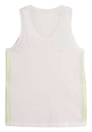 adidas logo-embroidered sleeveless top - White