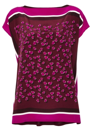 Gucci Pre-Owned heart-print silk blouse - Pink