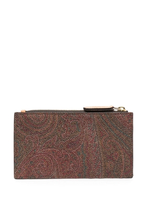 ETRO paisley-print zip-up wallet - Brown