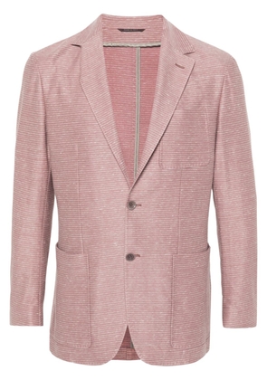 Canali striped slub-texture blazer - Pink