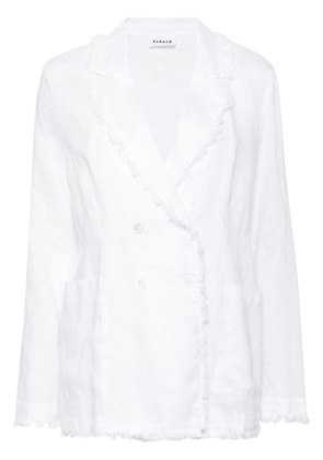 P.A.R.O.S.H. double-breasted linen blazer - White