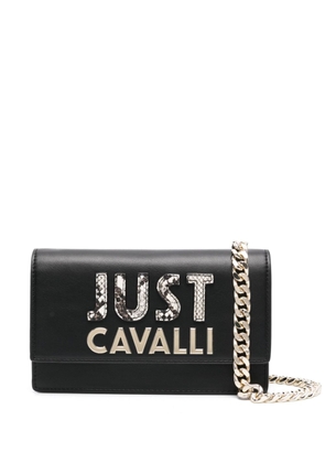 Just Cavalli embossed-logo clutch bag - Black