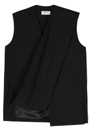 Gauchère draped wool blouse - Black