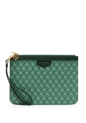 TAMMY & BENJAMIN monogram-patterned leather pouch - Green