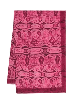Gucci Pre-Owned snake-print chiffon scarf - Pink