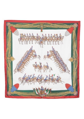 Gucci Pre-Owned cavalry-print silk scarf - White