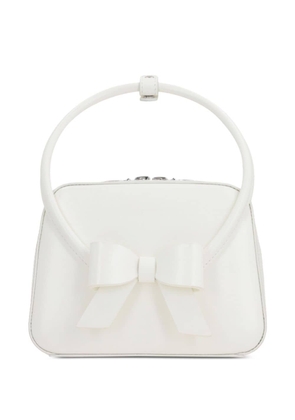 SHUSHU/TONG Stereo bow-appliqué leather bag - White