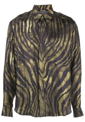 Roberto Cavalli tiger-print silk shirt - Green