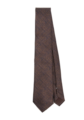 Canali patterned-jacquard silk tie - Brown
