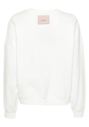 TWINSET logo-plaque cotton sweatshirt - White