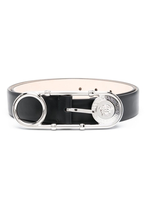 Versace Safety-Pin leather belt - Black