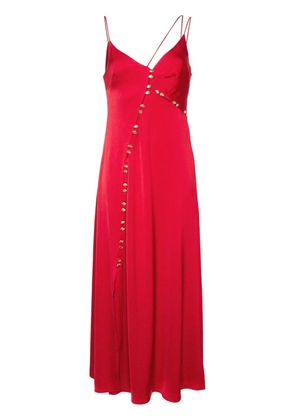 Aje Riddle satin button-down dress - Red