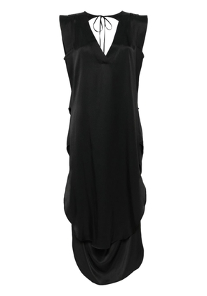 Andrea Ya'aqov V-neck draped midi dress - Black