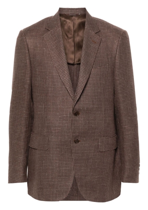 Canali houndstooth single-breasted blazer - Brown