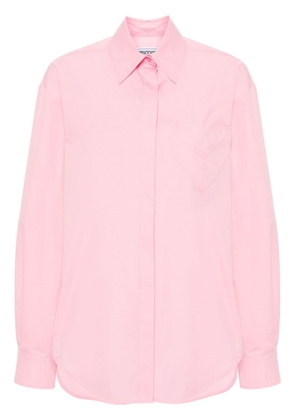 MOSCHINO JEANS heart-motif poplin shirt - Pink