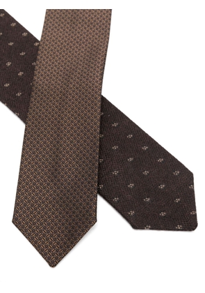 Canali patterned-jacquard tie - Brown
