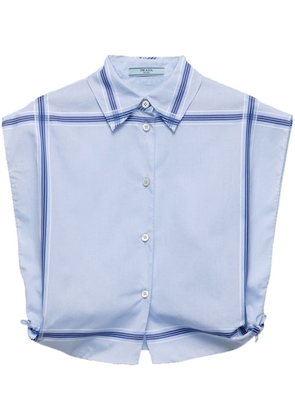 Prada check-print cropped shirt - Blue