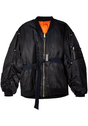 marina yee logo-patch fold bomber jacket - Black