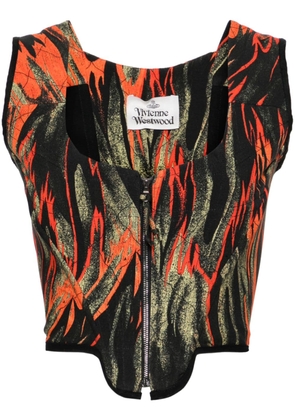 Vivienne Westwood Pre-Owned 2002s flame-print corset top - Black