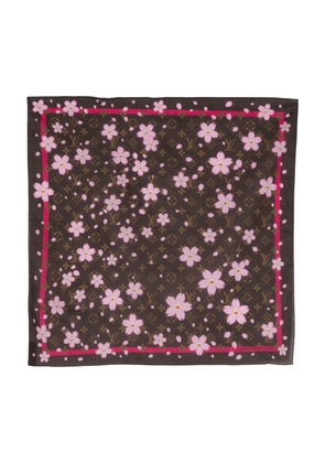 Louis Vuitton Pre-Owned floral-print silk scarf - Brown