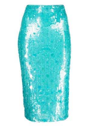 P.A.R.O.S.H. sequin-embellished pencil skirt - Blue