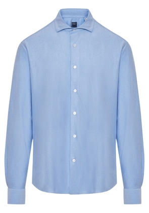 Fedeli ong-sleeve poplin shirt - Blue