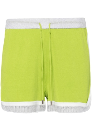 LIU JO drawstring-waist panelled shorts - Green