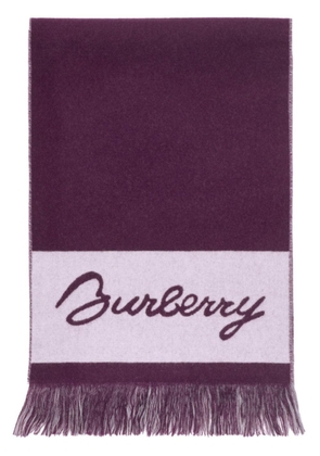 Burberry EKD logo wool scarf - Purple