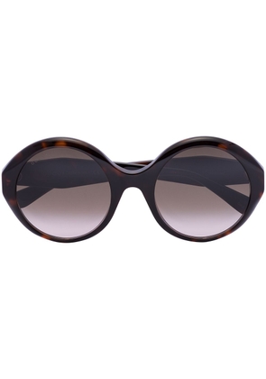 Gucci Eyewear Havana tortoiseshell round-frame sunglasses - Brown