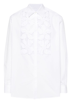 Valentino Garavani floral-appliqué cotton shirt - White