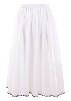 Sara Lanzi pleated cotton skirt - White