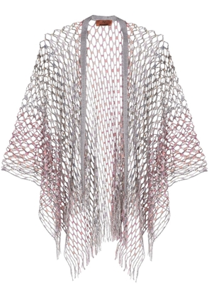 Missoni sequin-detailed ope-knit cape - Silver