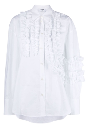 MSGM ruffled long-sleeve shirt - White