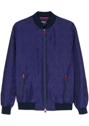 Kiton speckle-print bomber jacket - Blue