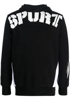 Plein Sport logo-print long-sleeved hoodie - Black