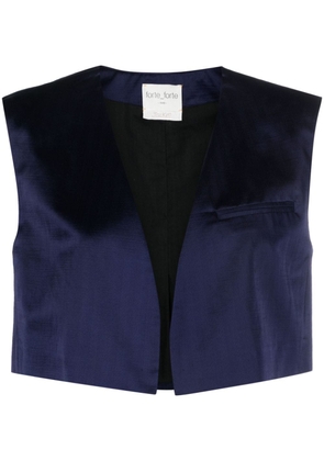 Forte Forte padded-shoulders herringbone waistcoat - Blue