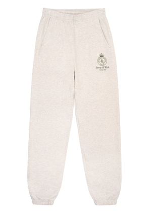 Sporty & Rich logo cotton-blend track pants - Neutrals