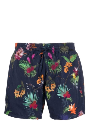 ETRO floral-print drawstring swim shorts - Blue