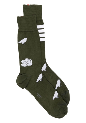 Thom Browne 4-Bar jacquard cotton socks - Green