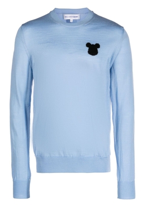 Comme Des Garçons Shirt intarsia-knit crewneck jumper - Blue