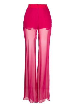 Nensi Dojaka silk-georgette flared trousers - Pink