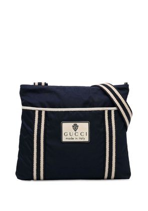 Gucci Pre-Owned 2000-2015 Web Crest Nylon crossbody bag - Blue